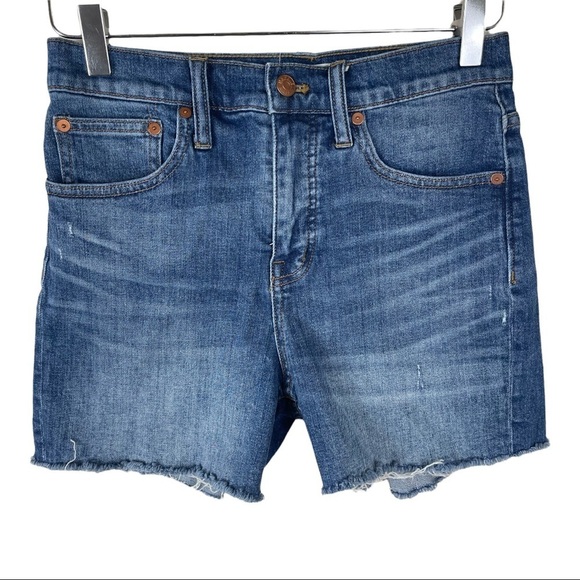 MADEWELL High-Rise Denim Shorts in Glenoaks Wash: Cutoff Edition - Picture 2 of 8